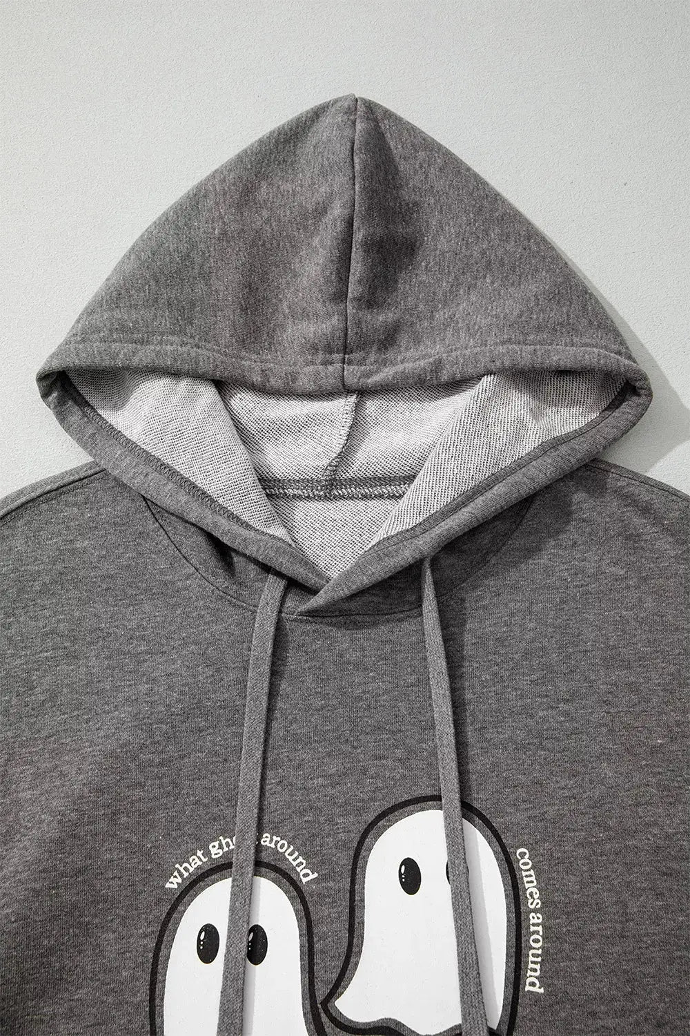 Halloween Ghost Print Mineral Wash Oversize Hoodie by Trendsi
