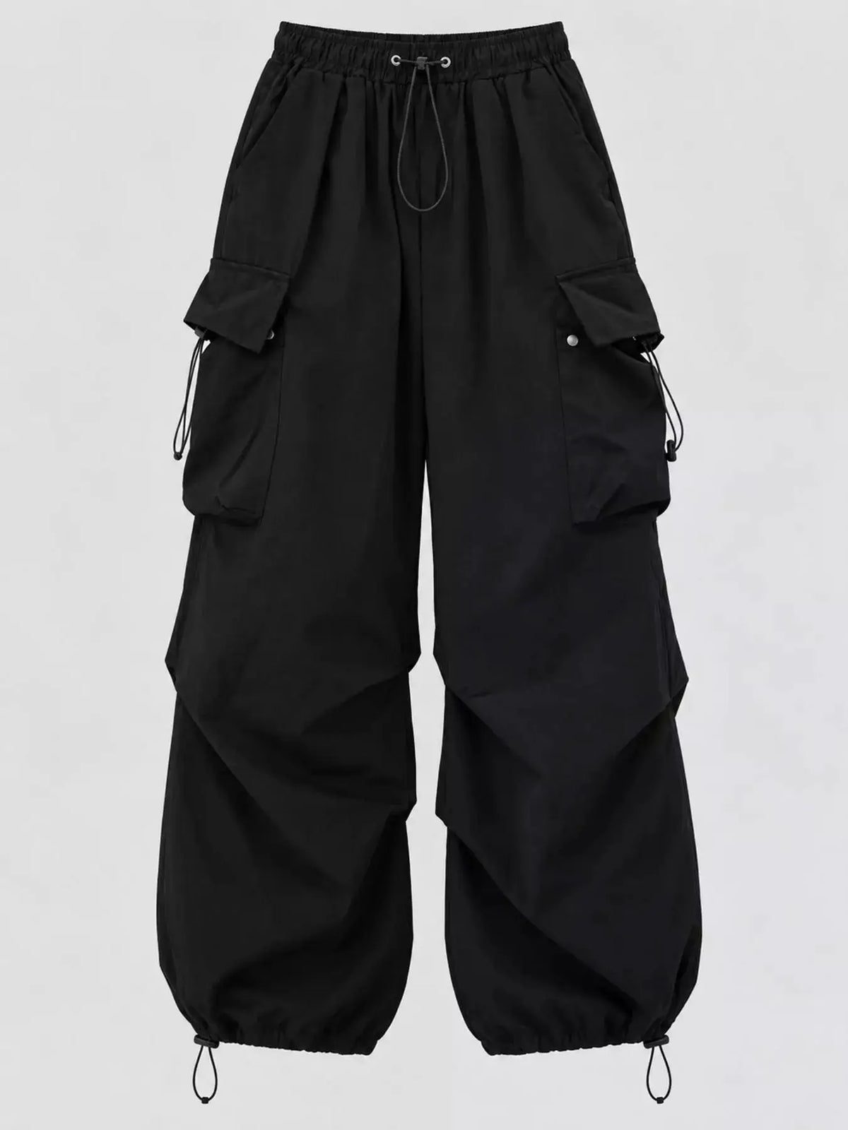 Full Size Drawstring Cargo Pants Plus Size by Trendsi