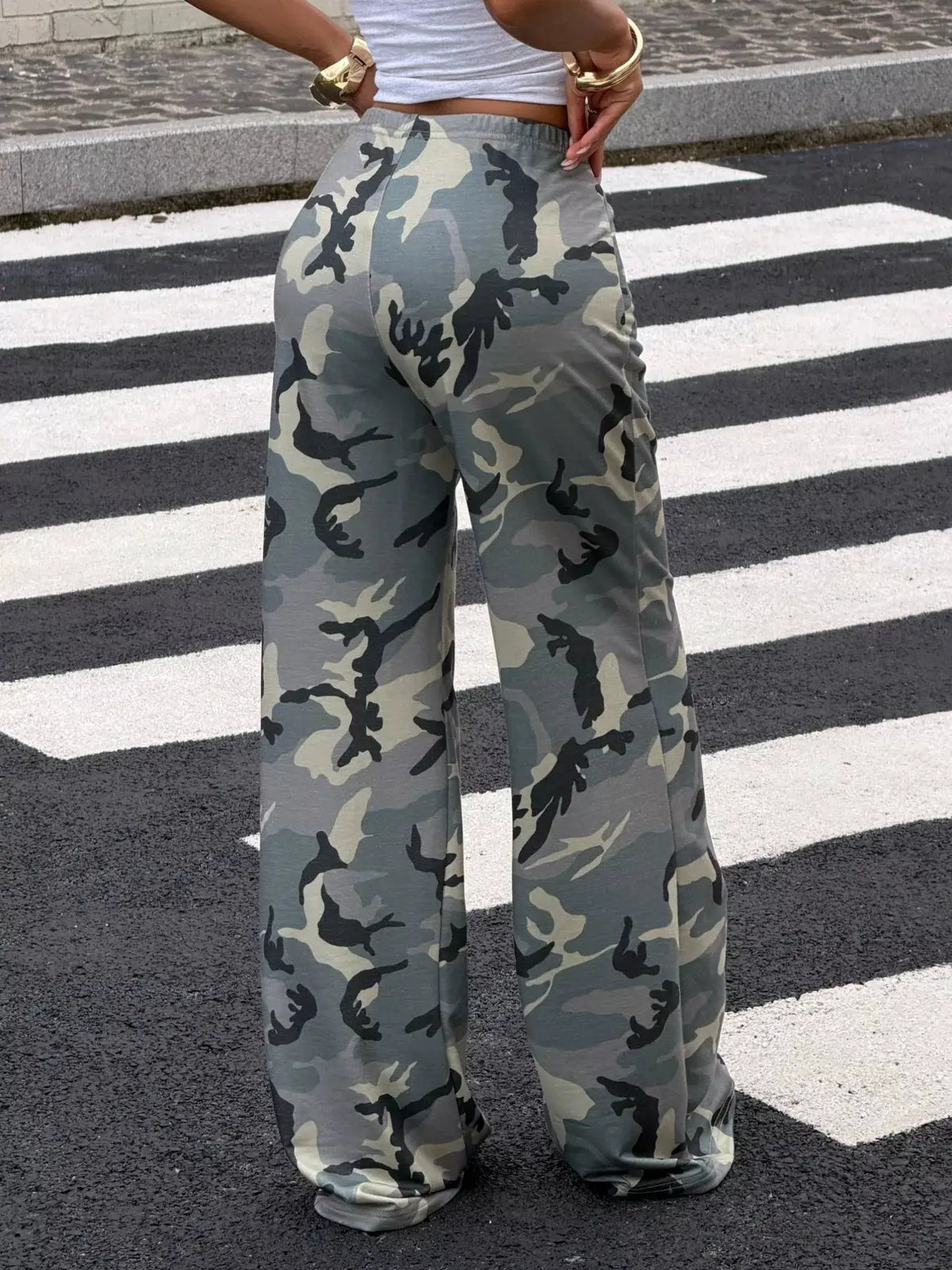 Camouflage Wide-Leg Casual Pants by Trendsi