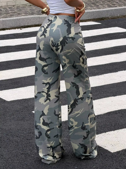 Camouflage Wide-Leg Casual Pants by Trendsi