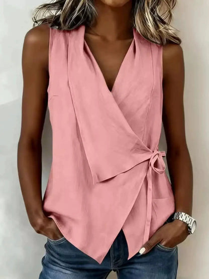 Tie Detail Sleeveless Top by Trendsi