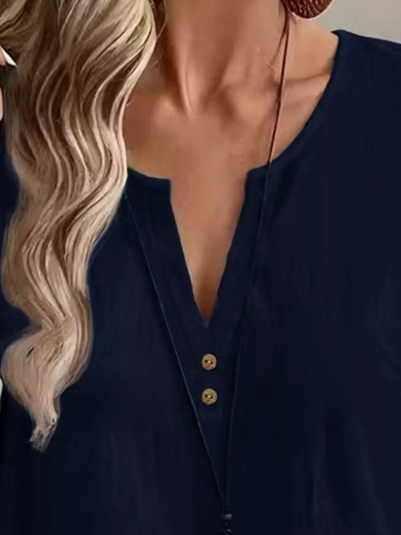 Notched Short Sleeve Blouse by Trendsi
