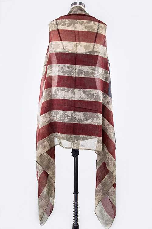 Vintage American Flag Fashion Hi Lo Vest