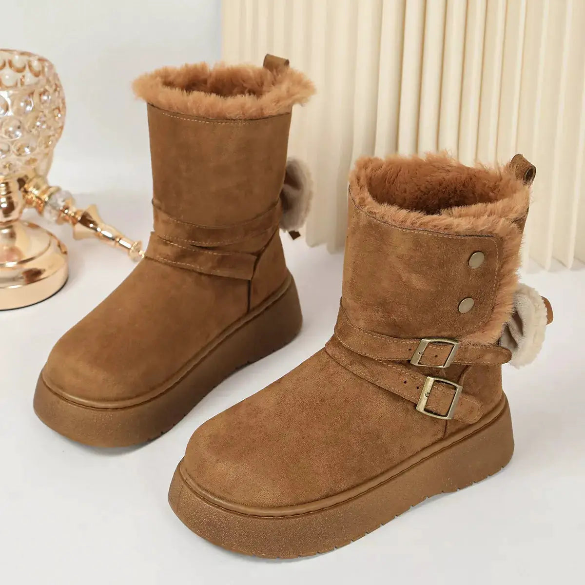 Round Toe Platform Boots by Trendsi