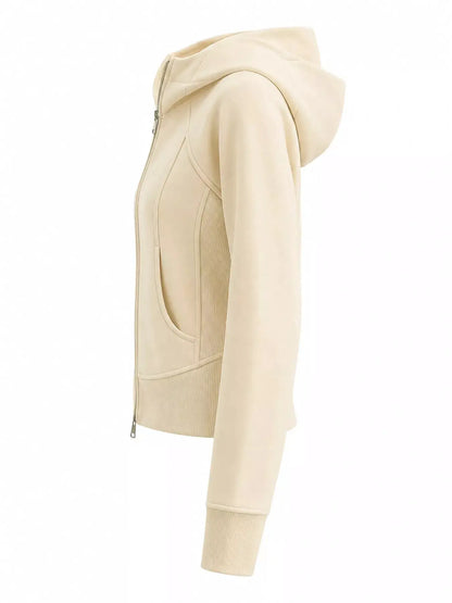 Slim-Fit Full-Zip Hoodie by Trendsi