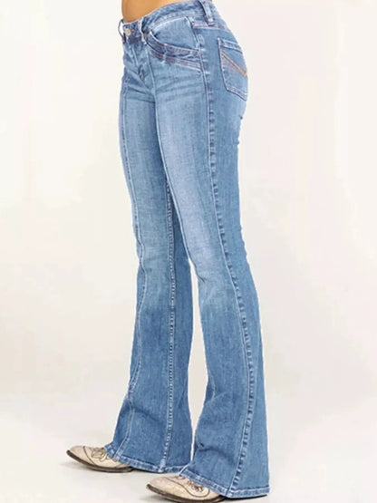 Mid-Rise Bootcut Jeans by Trendsi