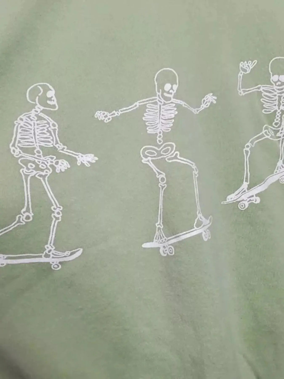 Skeleton Graphic Round Neck Sweatshirt by Trendsi
