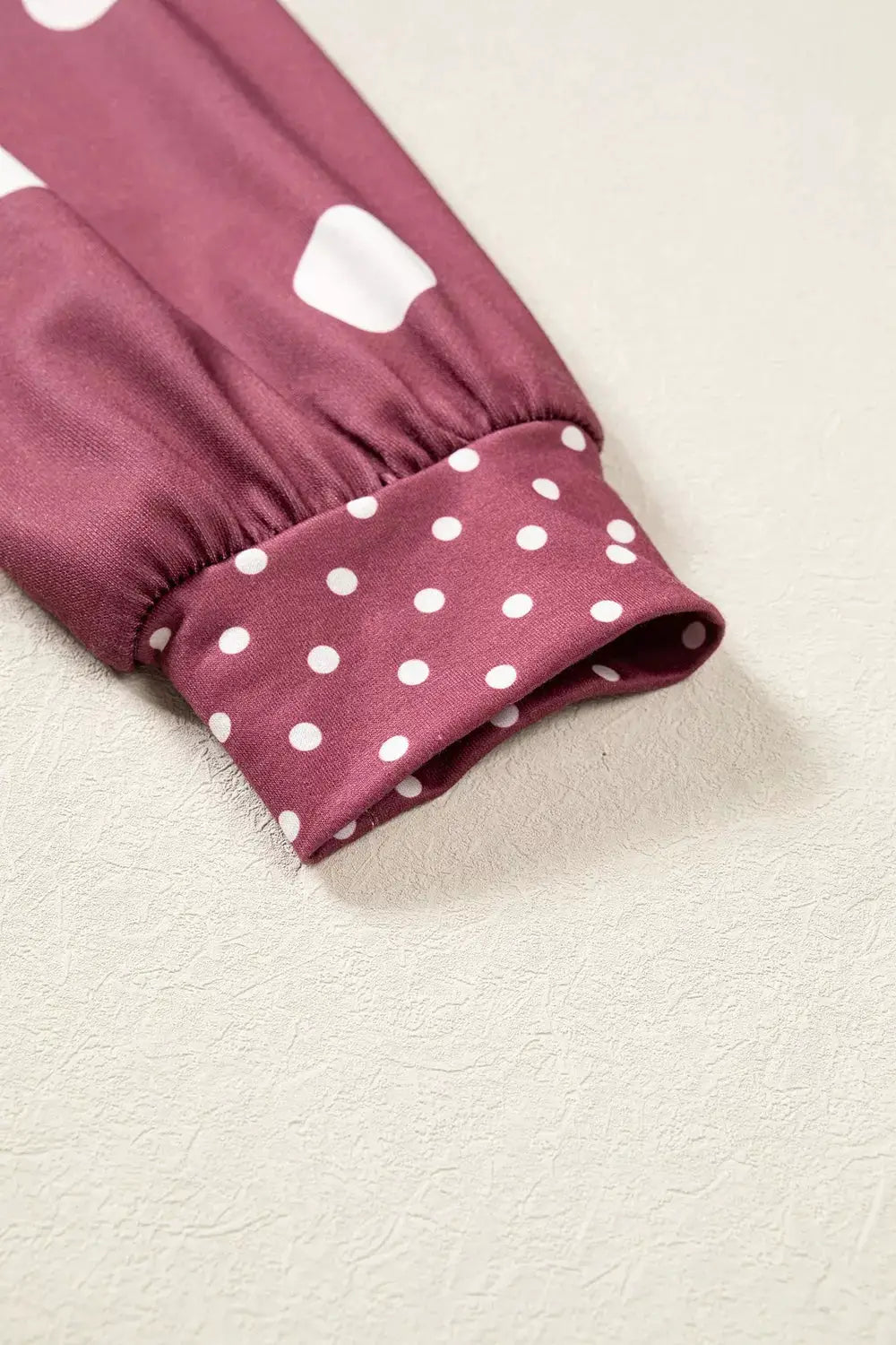 Polka Dot Print Contrast Detail Oversized Tunic Sweatshirt by Trendsi