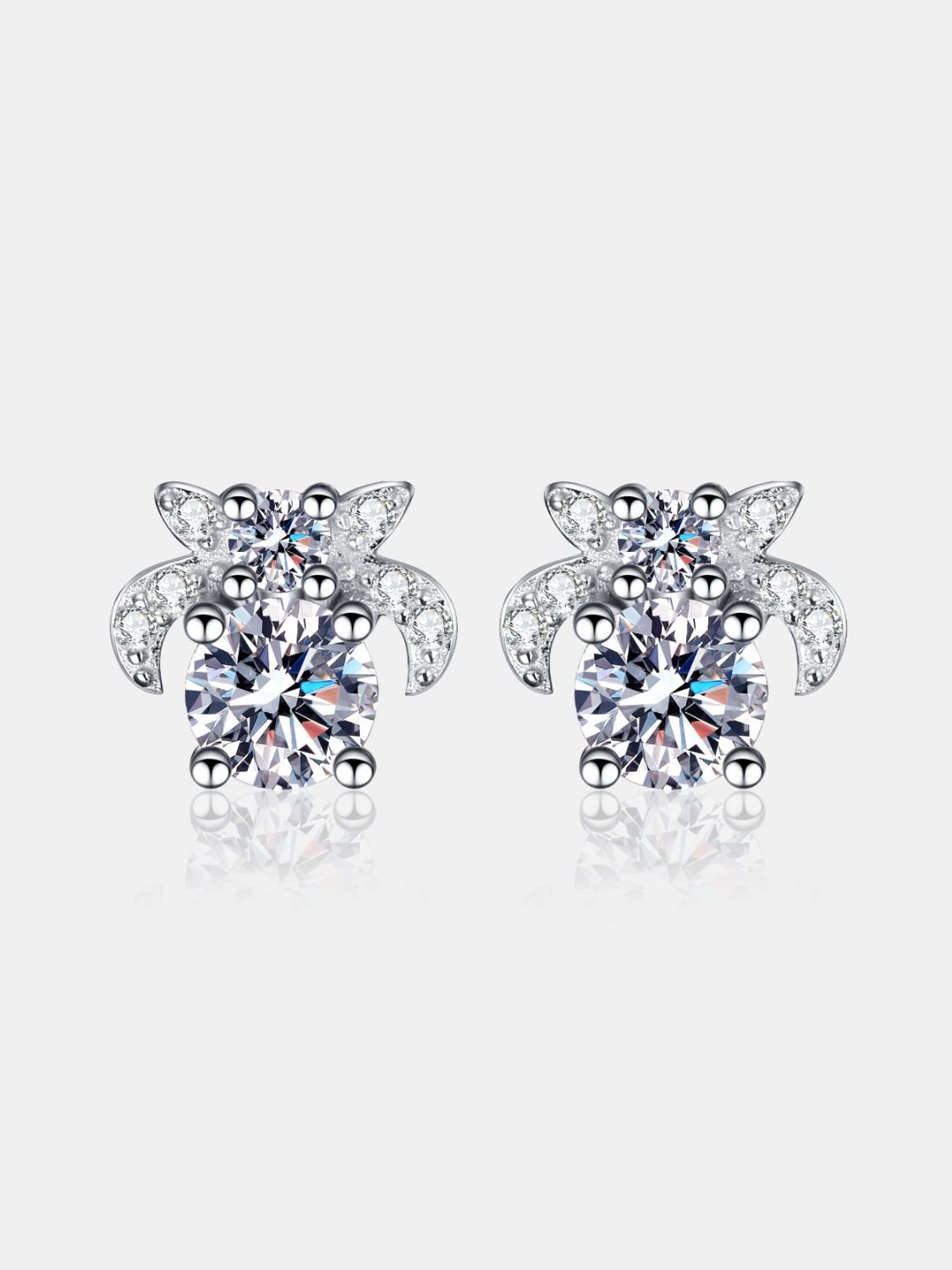 1 Carat Moissanite 925 Sterling Silver Stud Earrings - Bitsy Gypsy Boutique