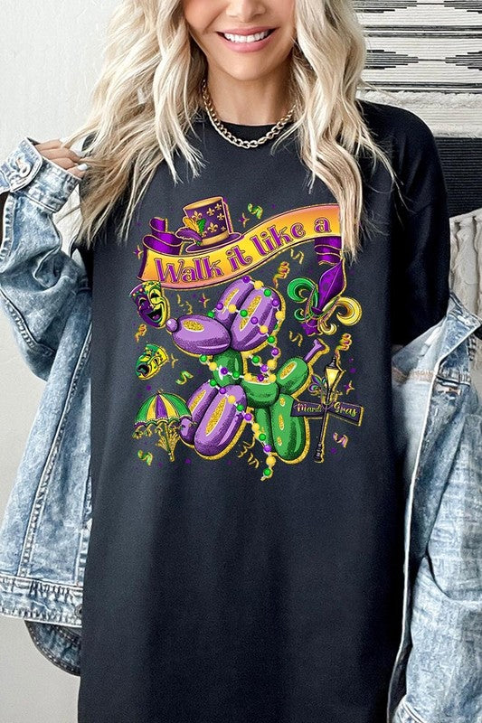 Walk It Like A Mardi Gras Plus Heavy Cotton Tee