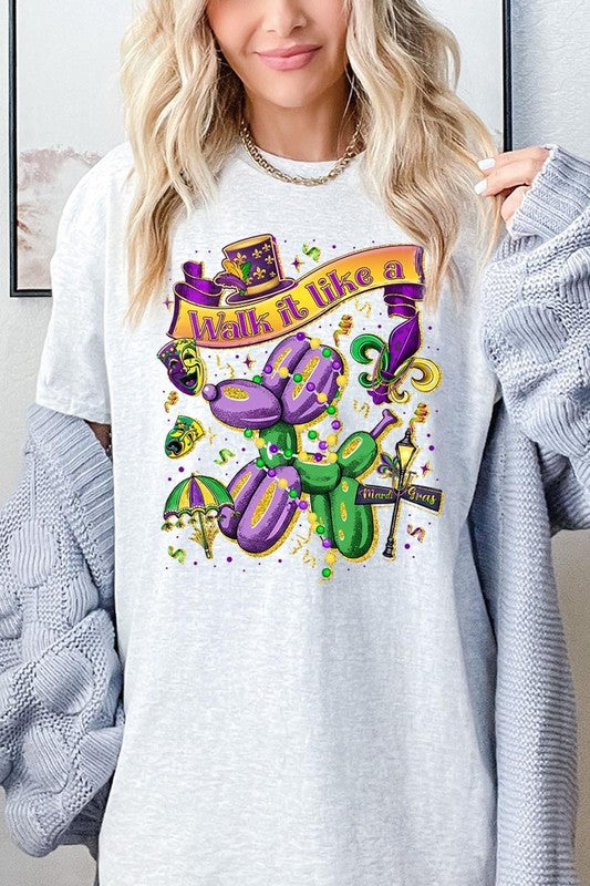 Walk It Like A Mardi Gras Plus Heavy Cotton Tee