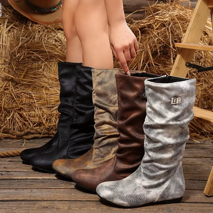 Slouchy Mid-Calf Boots by Trendsi