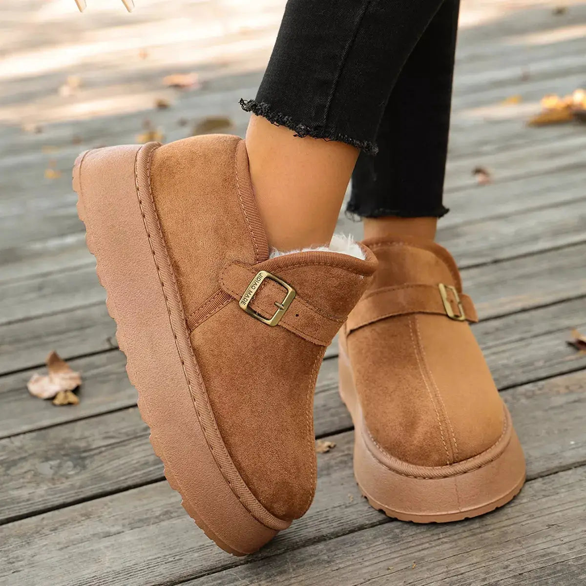 Round Toe Platform Boots by Trendsi