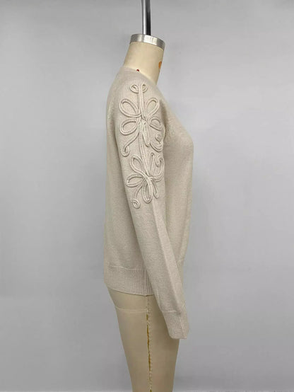 Floral Raglan Sleeve Sweater by Trendsi