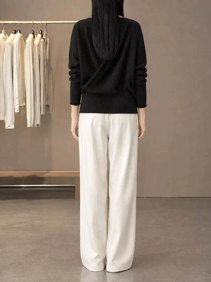 Wrap-Front Long Sleeve Sweater by Trendsi
