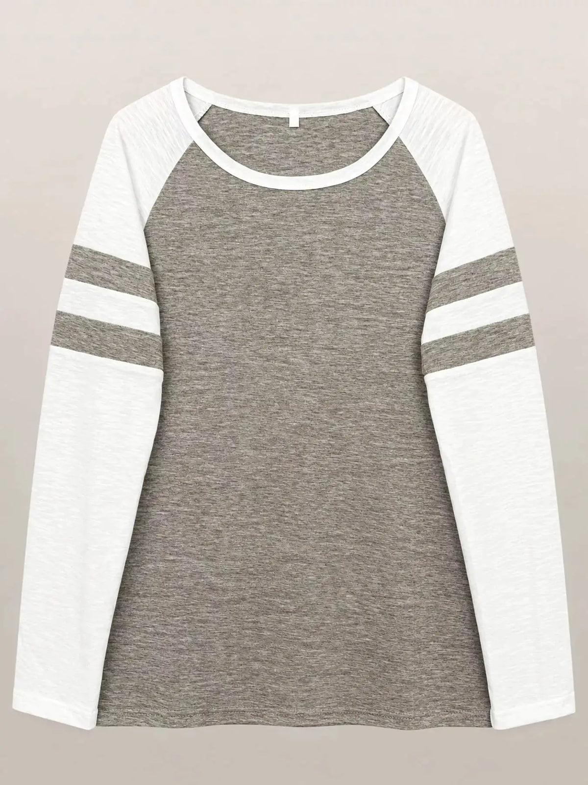 Full Size Color-Block Raglan Sleeve Striped T-Shirt Plus Size by Trendsi