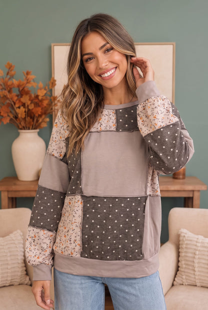 Thankful for Mixed Print Sweatshirt