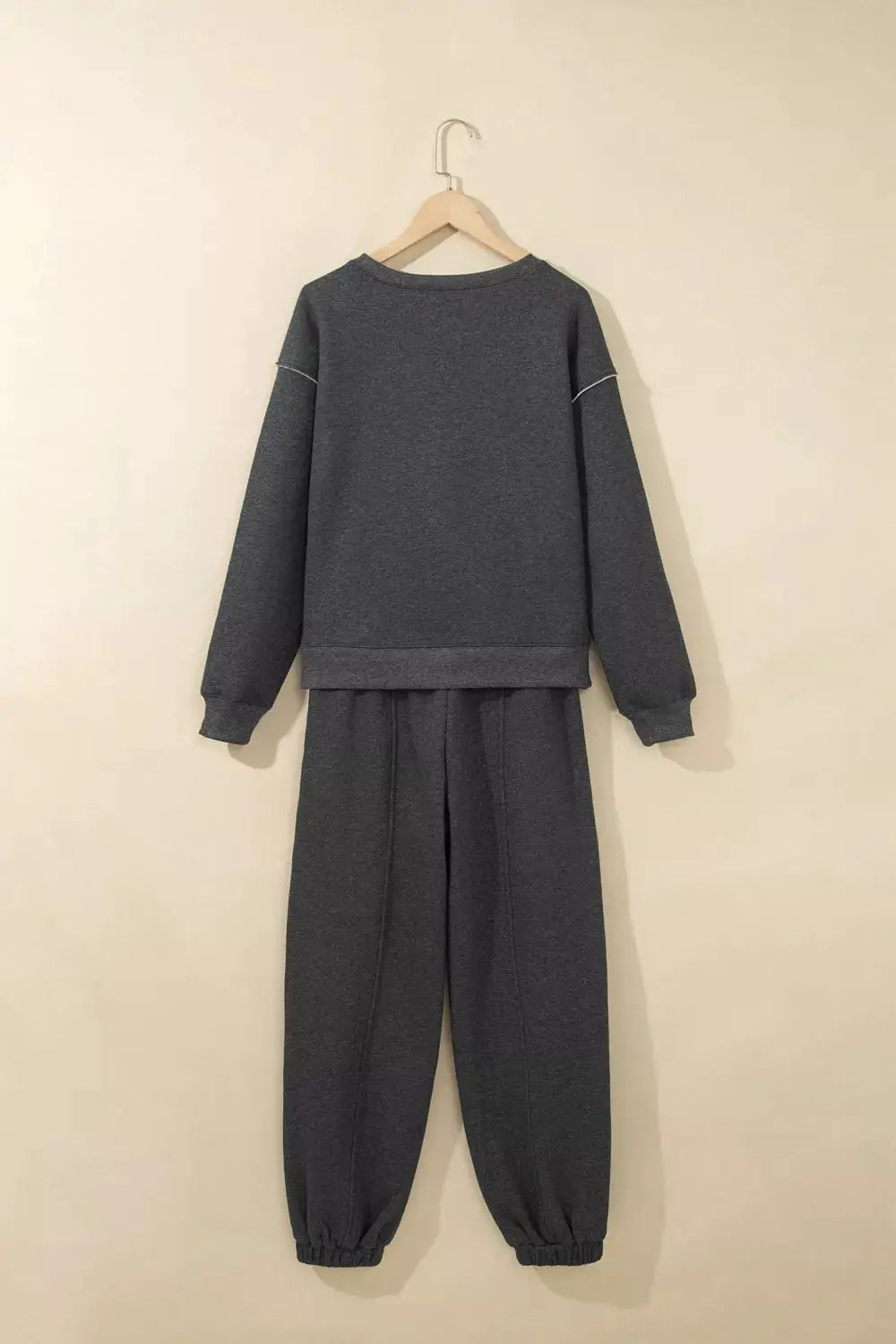 Crew Neck Long Sleeve Top and Joggers Set by Trendsi
