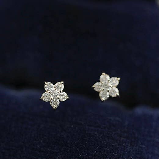 14K Gold Star Zircon Earring - Bitsy Gypsy Boutique