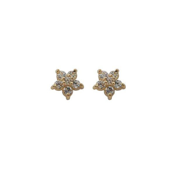 14K Gold Star Zircon Earring - Bitsy Gypsy Boutique