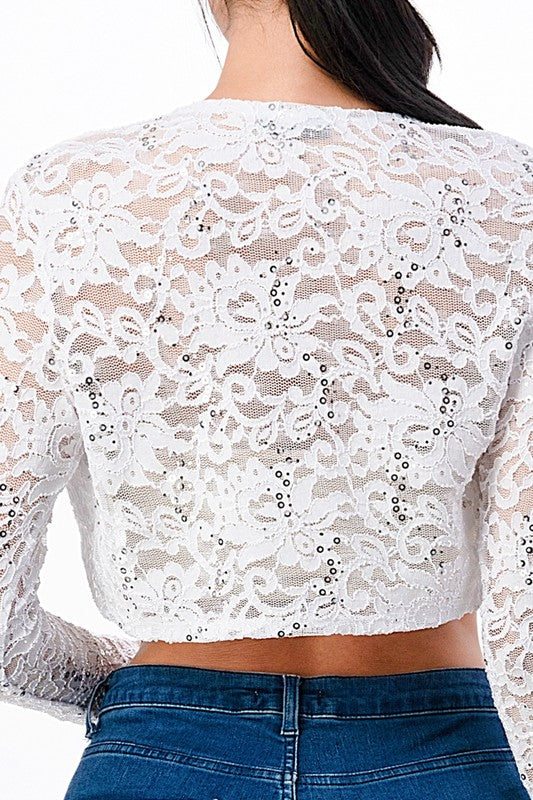 long sleeve evening lace bolero