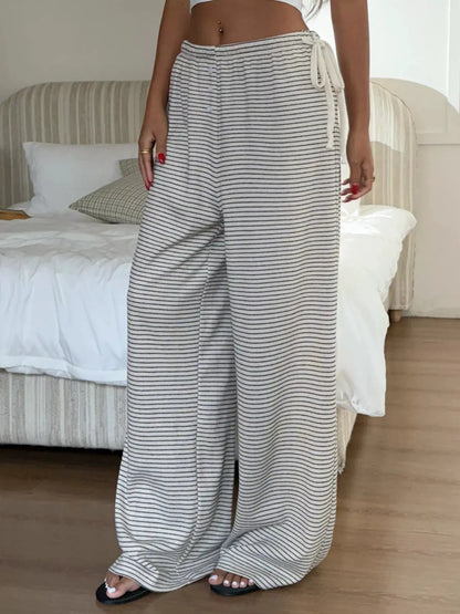 Striped Wide-Leg Pants by Trendsi