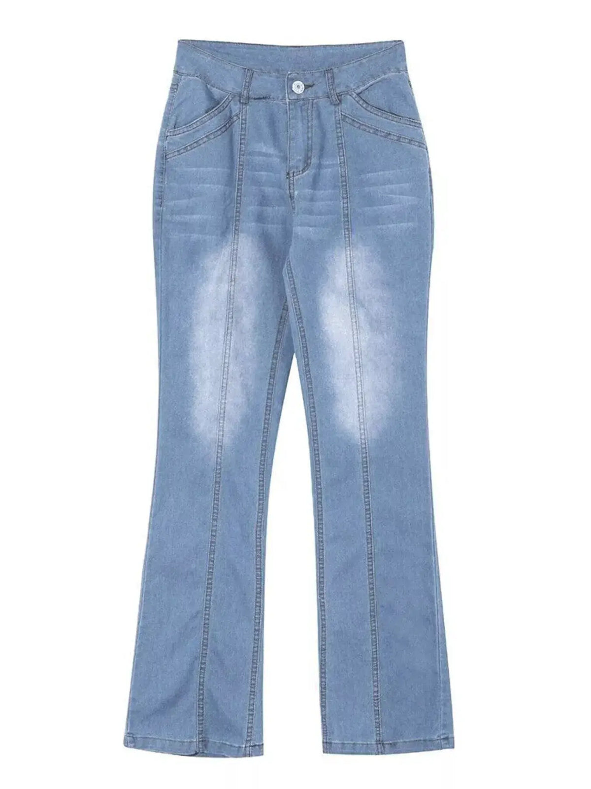 Mid-Rise Bootcut Jeans by Trendsi