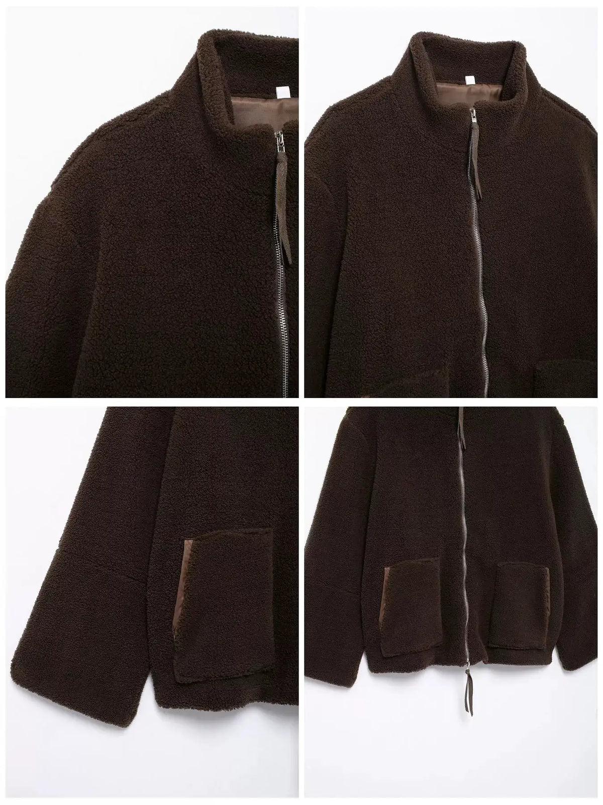 Sherpa Zip-Up Outerwear by Trendsi