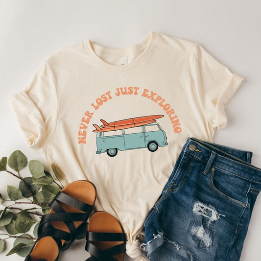 Never Lost Peach Short Sleeve Graphic Tee