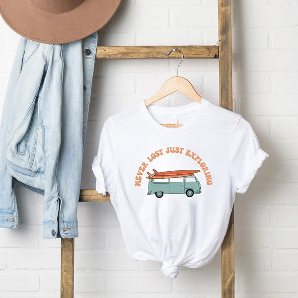 Never Lost Peach Short Sleeve Graphic Tee