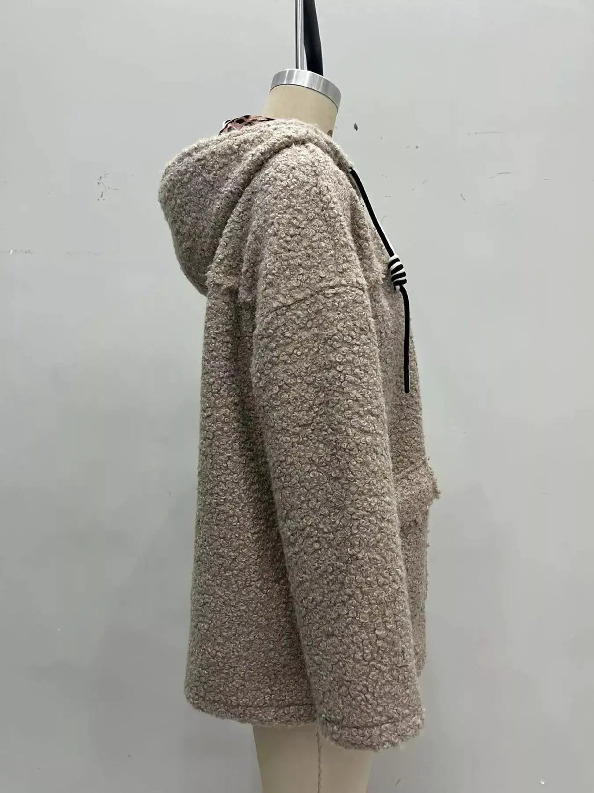 Fleece Zip Up Hooded Outerwear by Trendsi