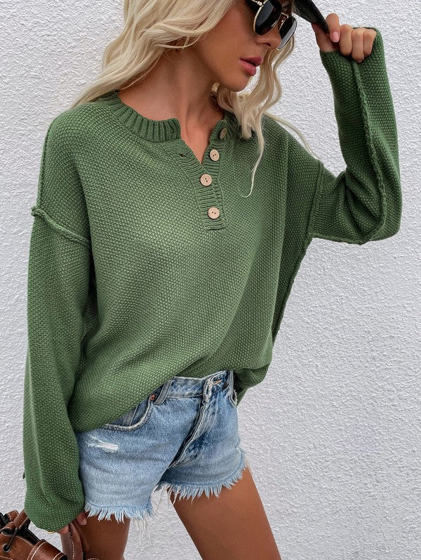 Women Long Sleeve Loose Fit Sweater