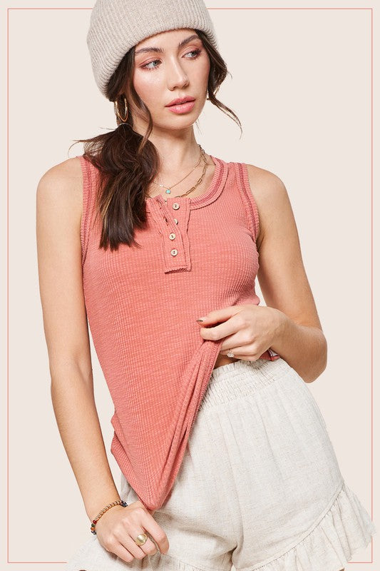 Summer Day Ribbed Tank Top