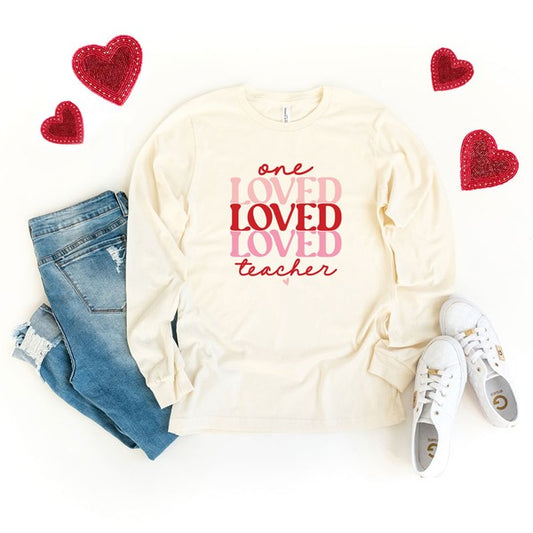 One Loved Teacher Long Sleeve Graphic Tee