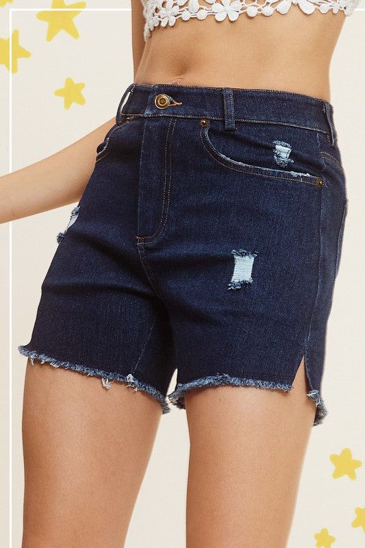 CASUAL WASHED STYLE DENIM SHORTS WITH POCKETS - Bitsy Gypsy Boutique