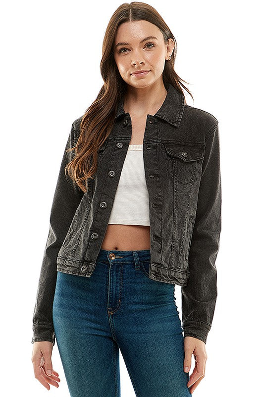 Spandex  Ladies  Casual Denim Jacket