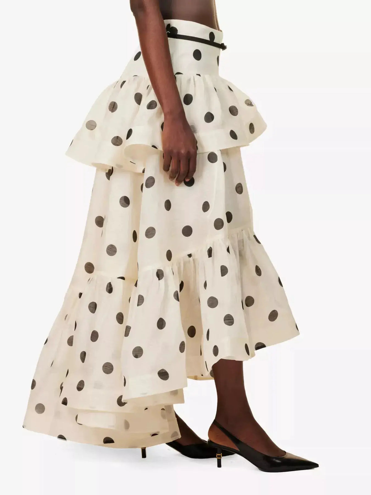 Polka Dot Tiered Ruffle Skirt by Trendsi