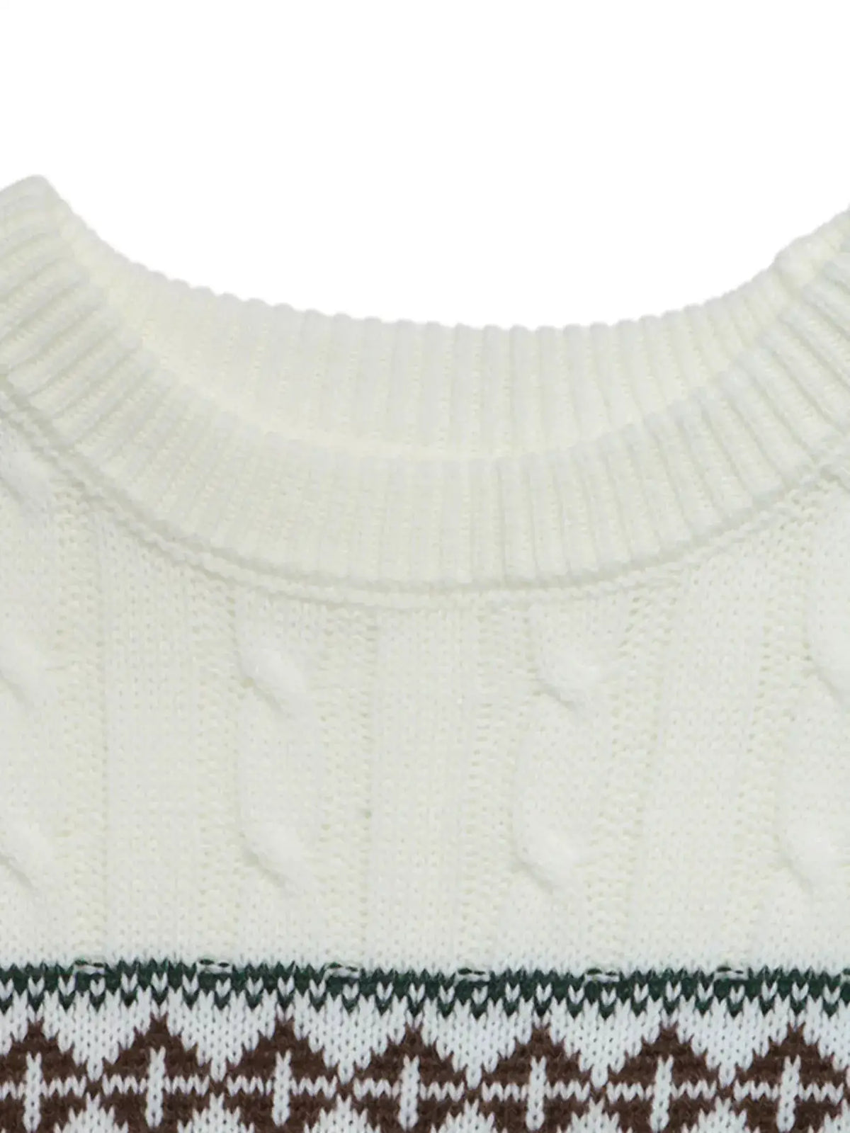 Christmas Reindeer Pattern Cable Knit Sweater by Trendsi