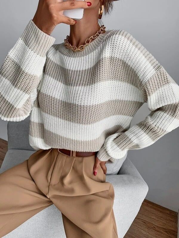 Striped knit sweater