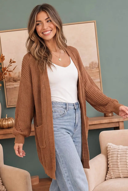 Hot Cocoa Pocketed Cardigan by Kye Mi