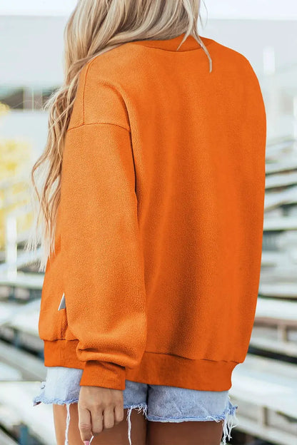 Ghost/ BOO Reversible Print Mock Neck Casual Sweatshirt by Trendsi