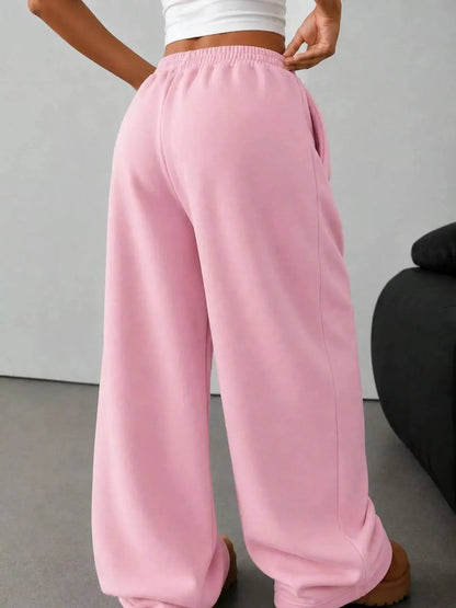 Elastic Waist Wide-Leg Sweatpants by Trendsi