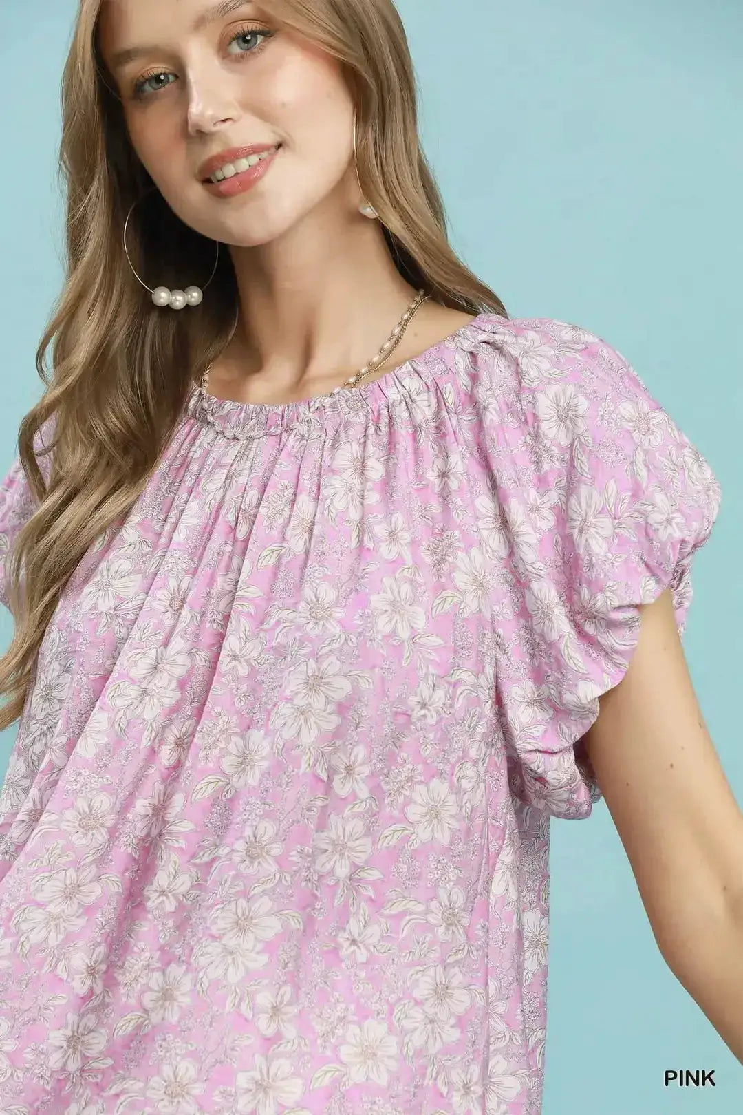 Umgee Umgee Floral Puff Sleeve Blouse by Trendsi