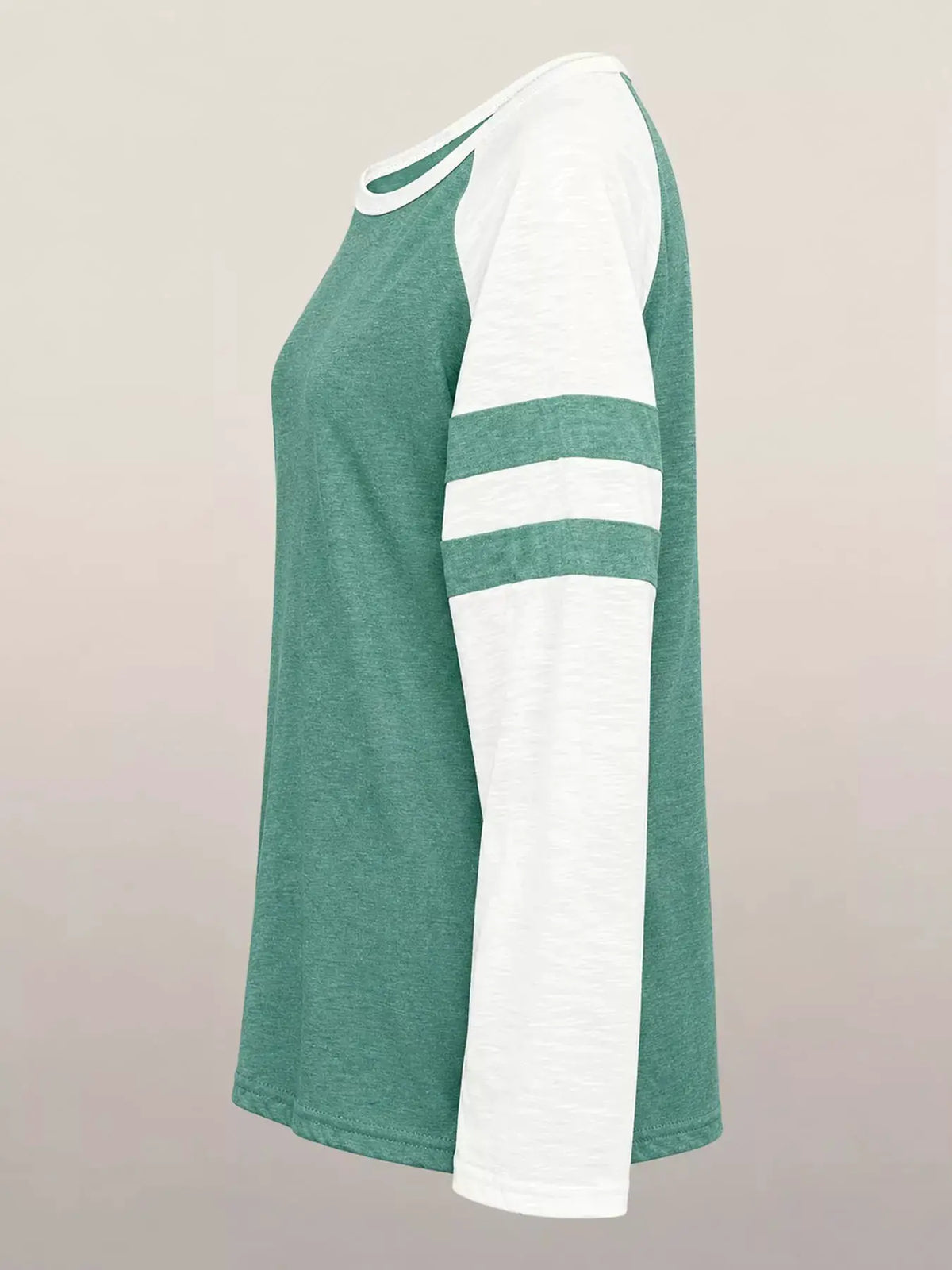 Full Size Color-Block Raglan Sleeve Striped T-Shirt Plus Size by Trendsi