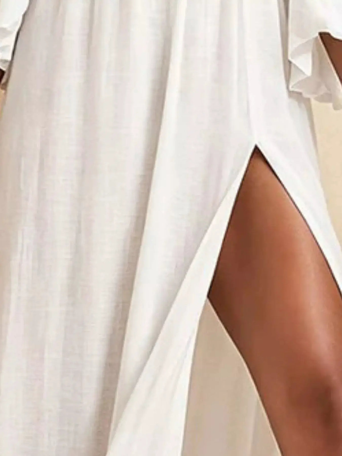 High Slit Ruffle Sleeve Maxi Dress by Trendsi