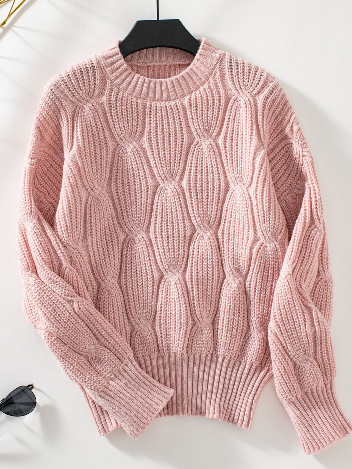 Round Neck Dropped Shoulder Sweater