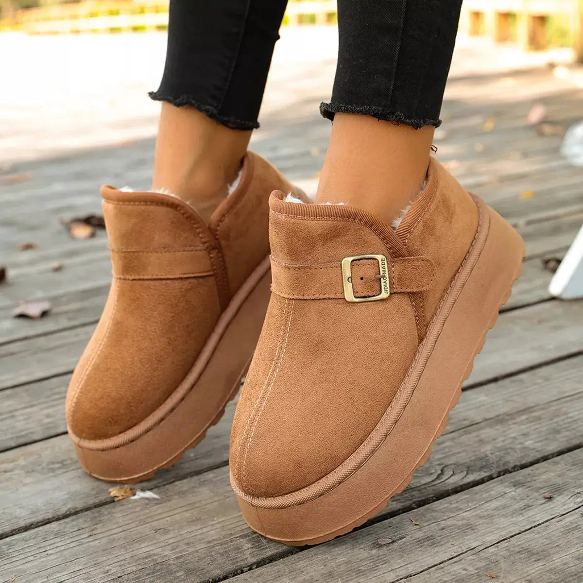 Round Toe Platform Boots by Trendsi