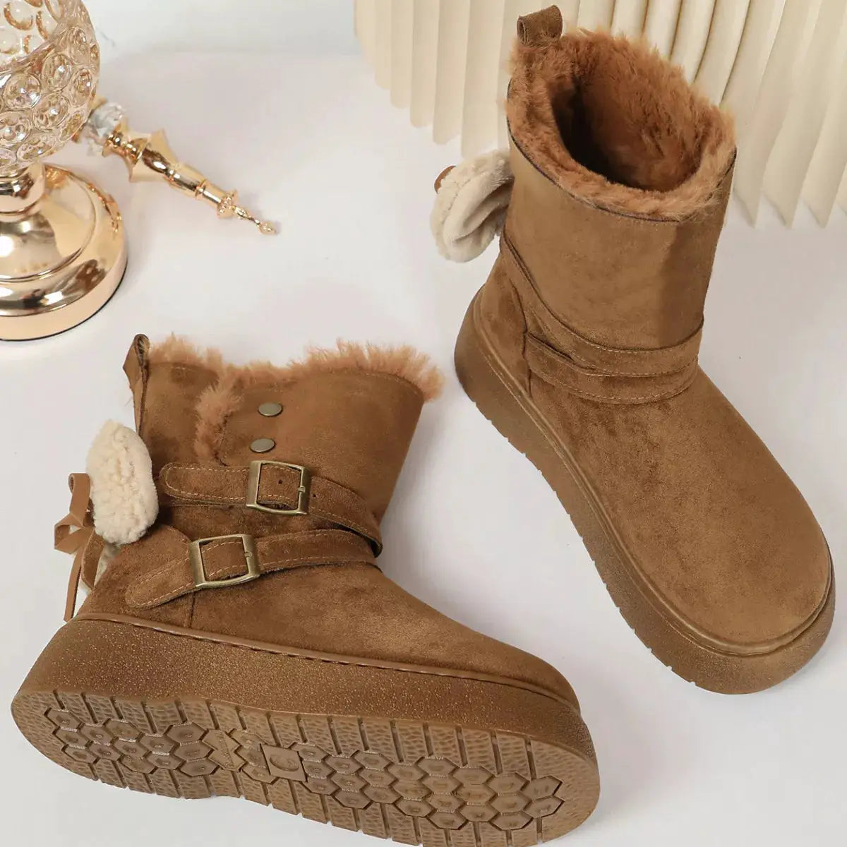 Round Toe Platform Boots by Trendsi
