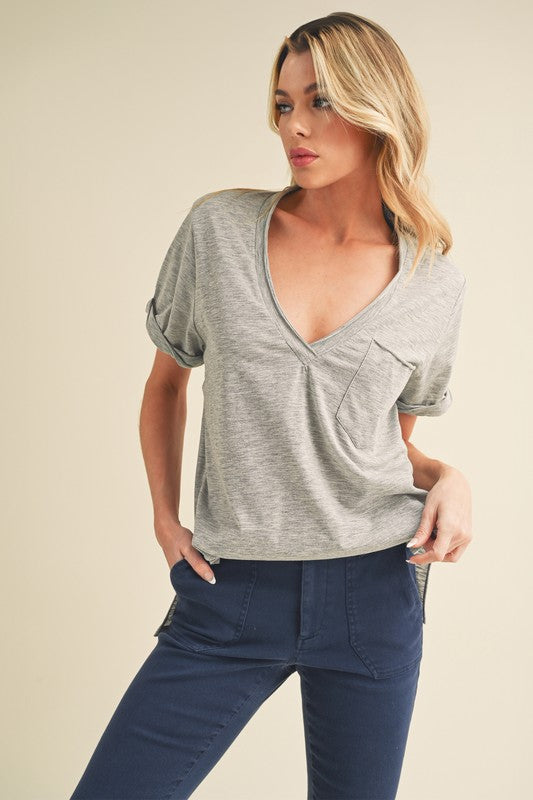 Zoie V-Neck Short Sleeve Top