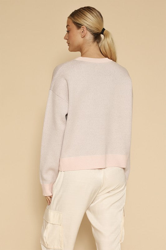 Pig face knit sweater